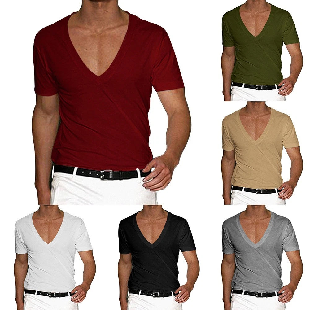 Male T-Shirt T-Shirt Tee Tops Bodybuilding Comfortable Elastic Fitness