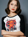 The Dirty Gringo Hot Rod Garage Retro Devil 3/4 sleeve raglan shirt