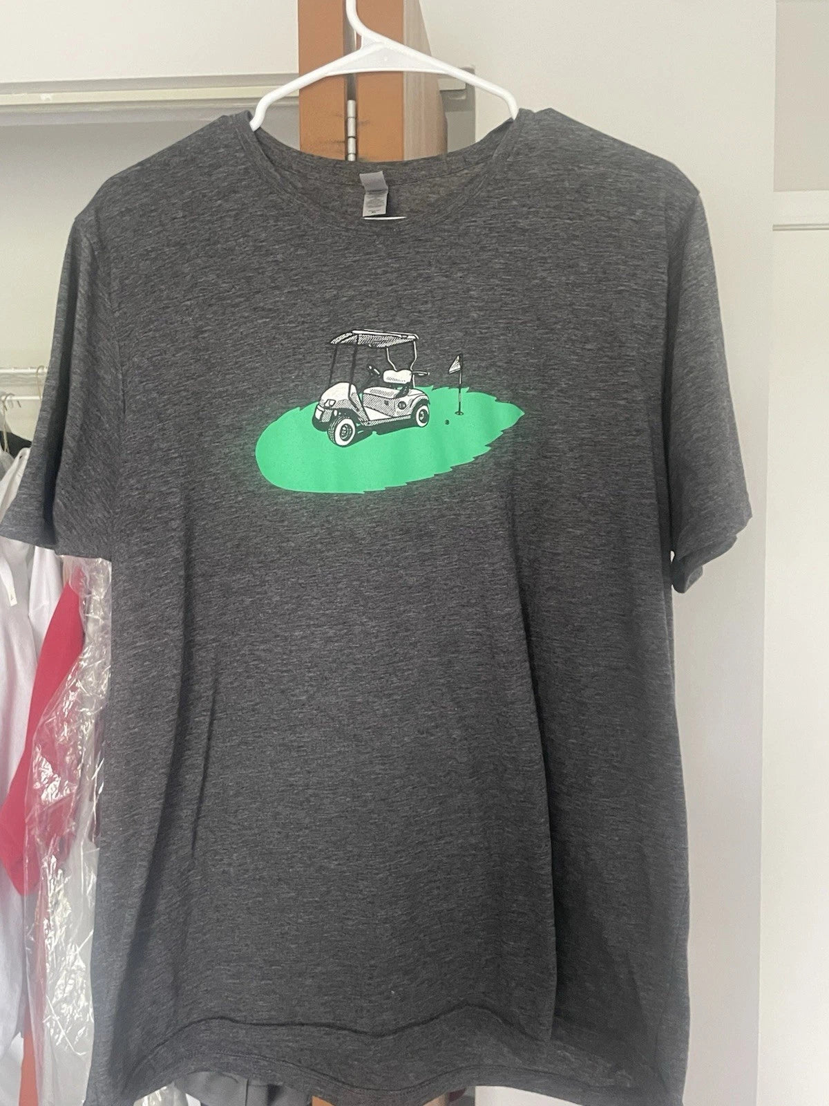 Golf Cart Graphic Novelty T-Shirt Men's XL (Fits Like A Large)