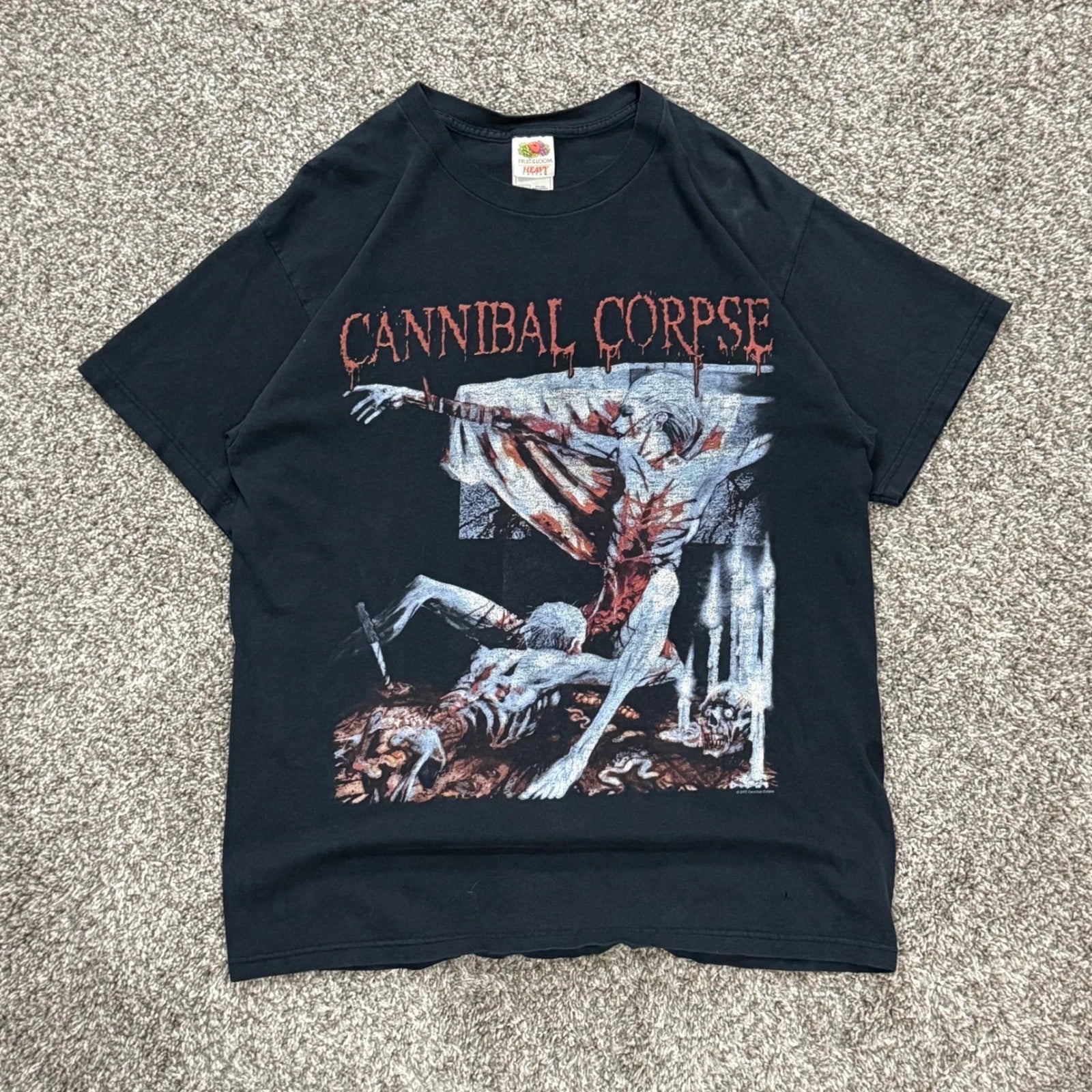 Vintage Cannibal Corpse Tomb of the Mutilated 2002 Band T-Shirt Black Mens L