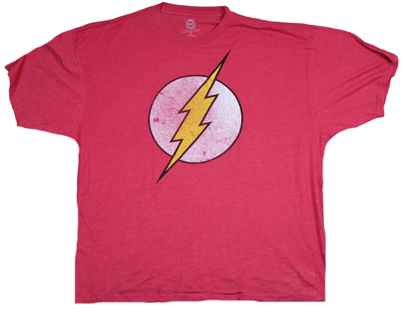 Flash Adult New T-Shirt - Super Distressed Classic Bolt Logo