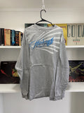 Vintage Y2k Hurley Long Sleeve Shirt Surf Skate Script Wings Grey Mens Size 2xl