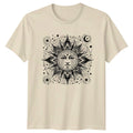 Celestial Sun Face T-Shirt, Boho Magic, Mystic Sun Art Shirt