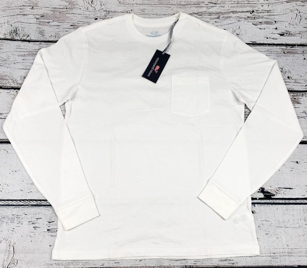 Vineyard Vines Men's Long Sleeve Pocket T-Shirt  White Size Large (L) - NEW