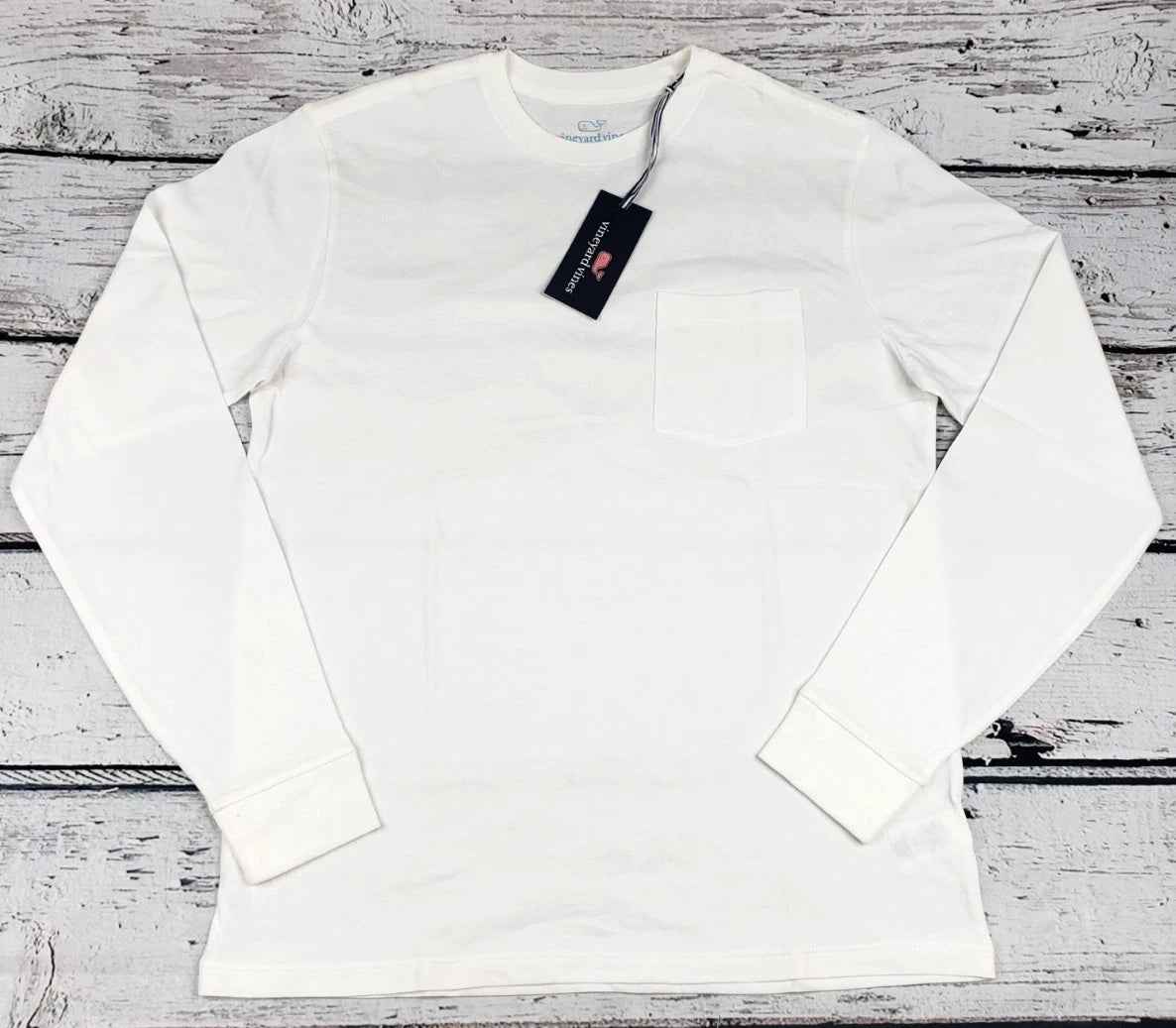 Vineyard Vines Men's Long Sleeve Pocket T-Shirt  White Size Large (L) - NEW