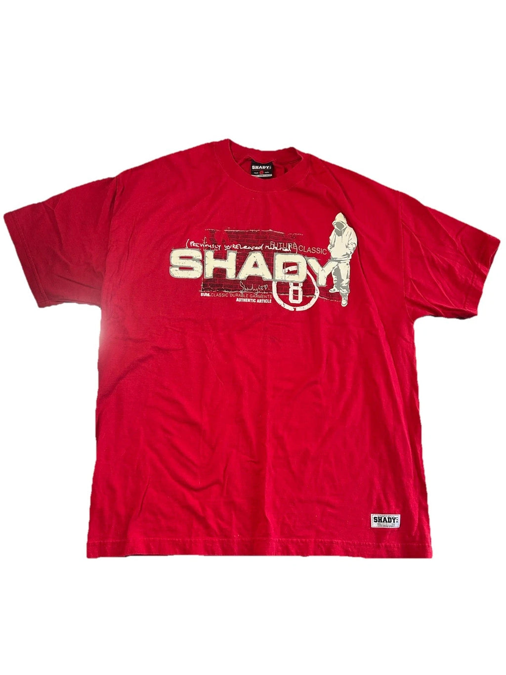 Vtg Y2K Shady LTD Eminem Embossed Shirt Size Large Authentic Article 100% Cotton