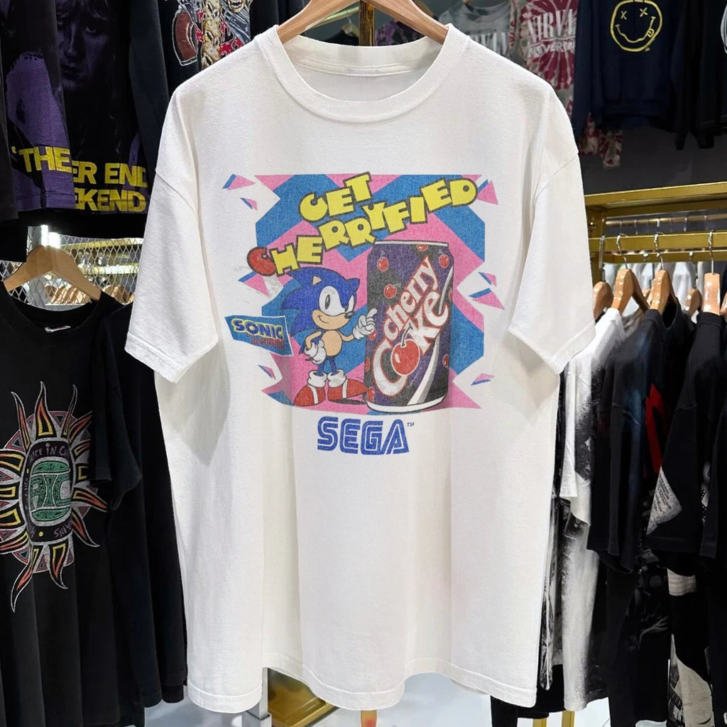 90s Get Cherryfied Cherry COKe X Sega Classic T-Shirt White M