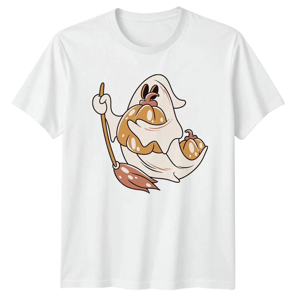 Ghost With Pumpkin T-Shirt Cute Halloween Fall Season Gift For Him And Her