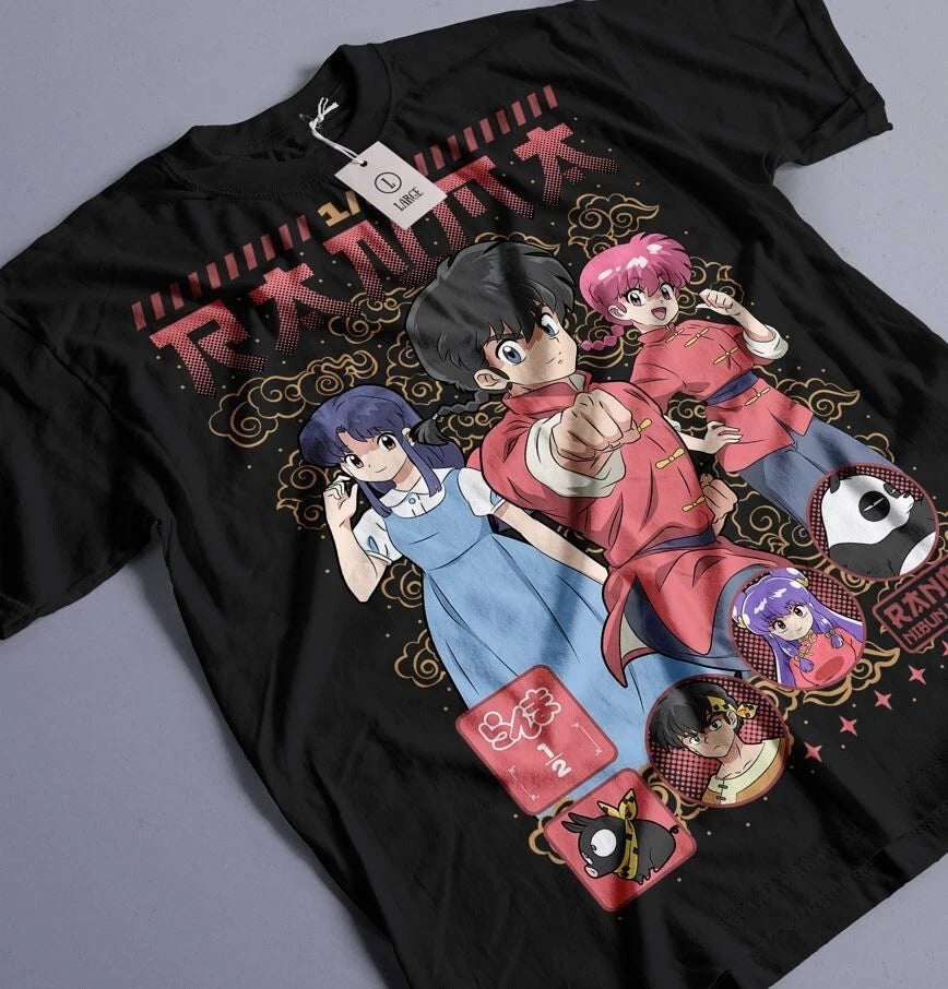 Ranma 1/2 T-shirt Shampoo Rumiko Takahashi Girl Kawaii Funny Anime Tee All Size