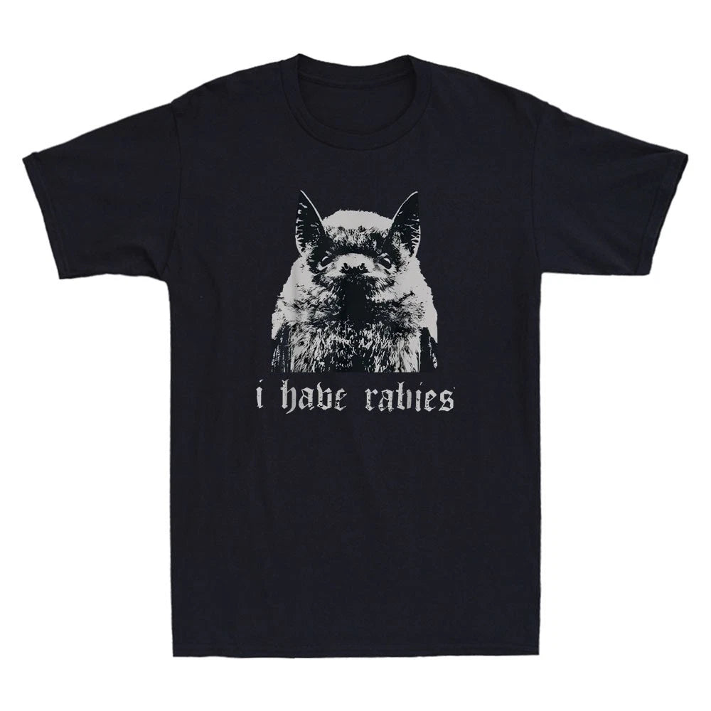 I Have Rabies Bat Funny Bat Meme Sarcastic Quotes Men's Short Sleeve T-Shirt Tee