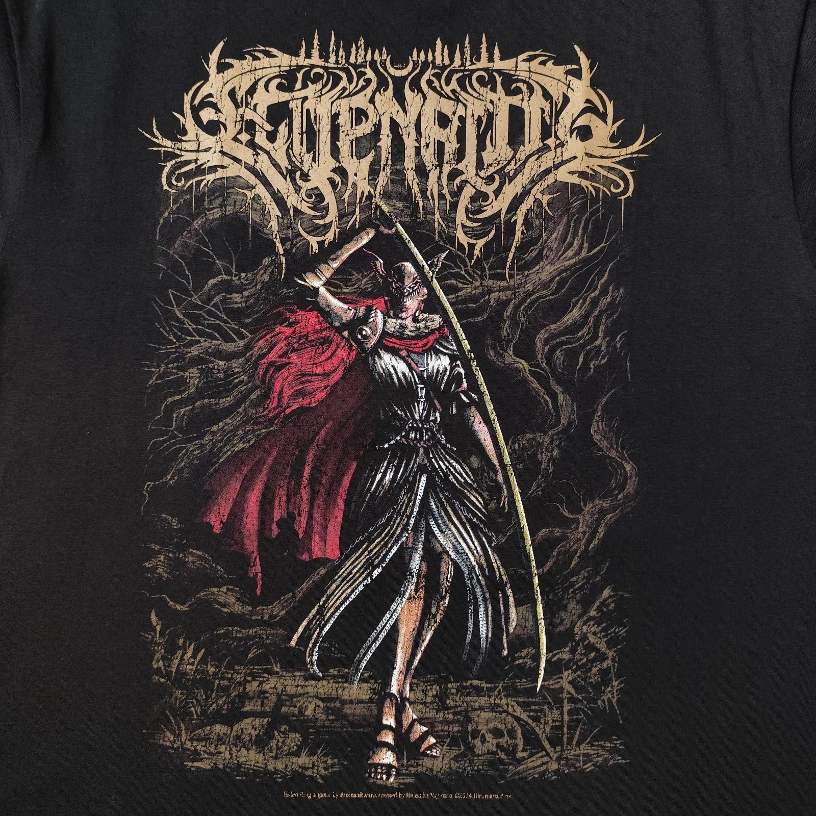 Malenia Eldeng Ring Shirt Metal Font Style Graphic Tee Game XL