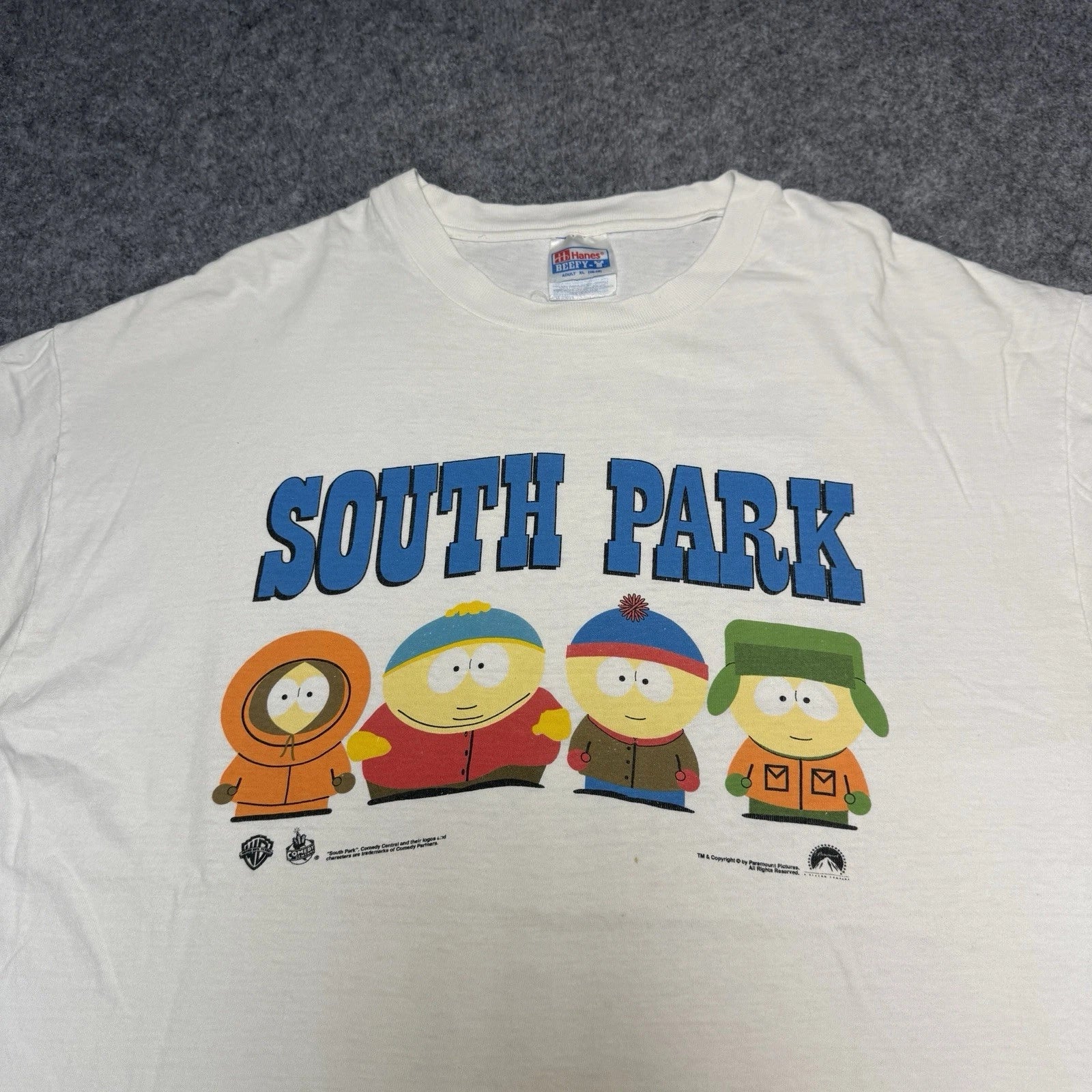 Vintage South Park Bigger Longer Uncut Cartoon 90s Funny USA T Shirt Size XL