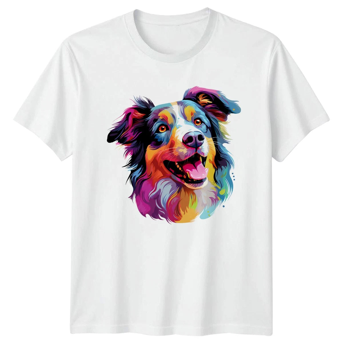Colorful Dog Face T-Shirt Pet Portrait Dog Lover Great Gift