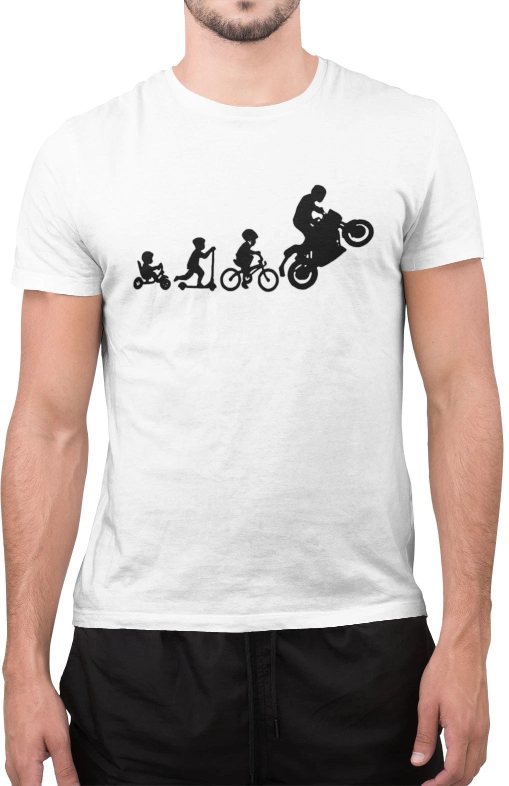 Funny Motorbike Evolution Biker Racing Racer Novelty Top T Shirt