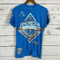 American Fighter Tee Shirt Top Mens Medium Blue Graphic Grunge y2k MMA