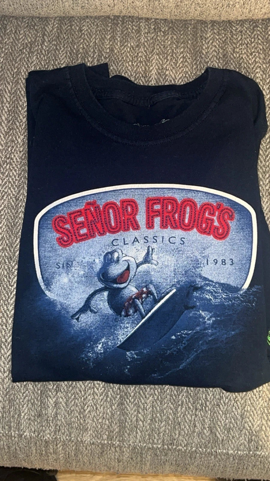 Señor Frog's Classics Navy Graphic Print Crew Neck T-Shirt Men's XL