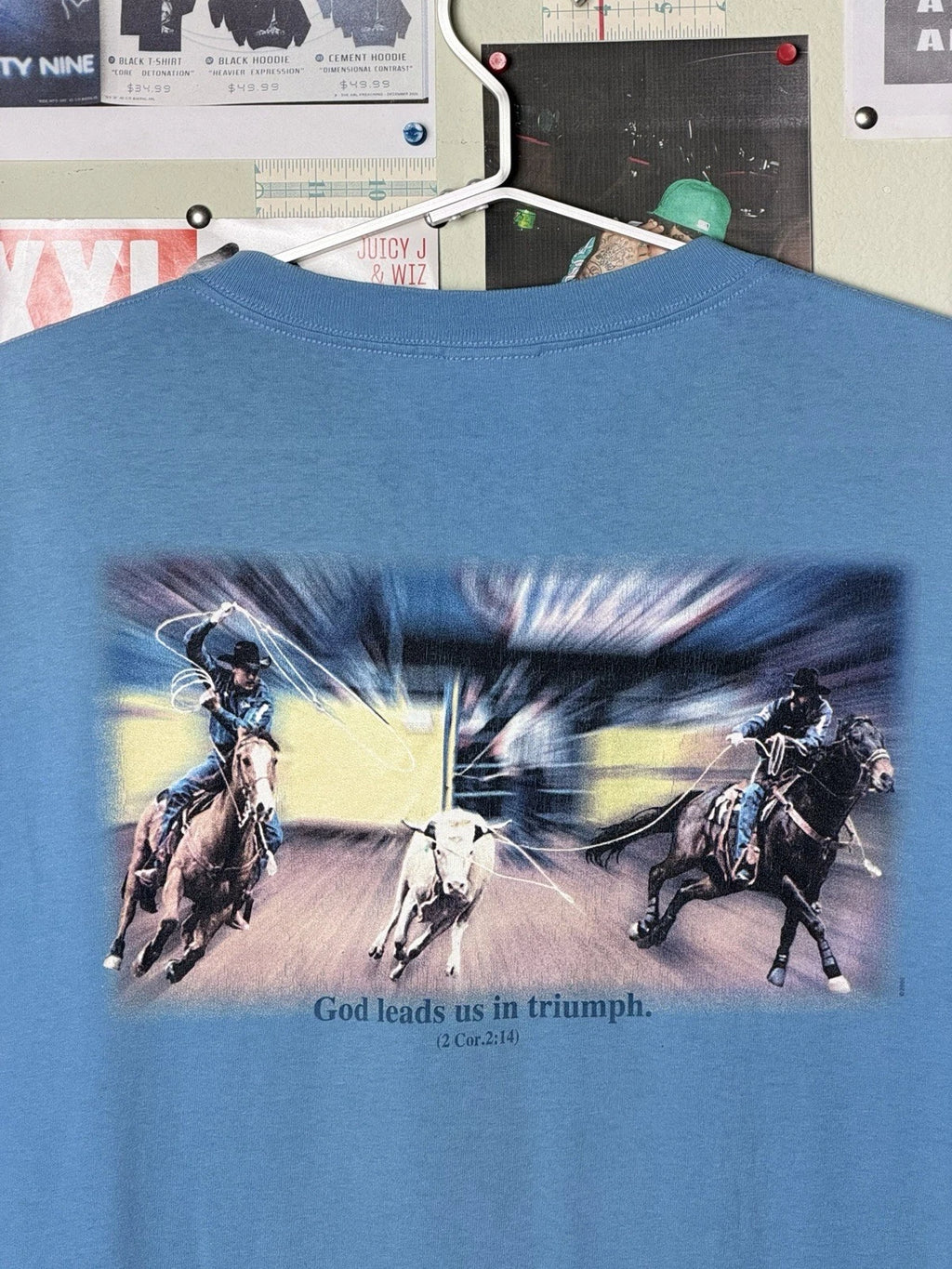 Vintage Y2K 2000 Wrangler Western-Wear Graphic Bible Verse T-Shirt