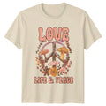 Love Life Peace Boho Retro Mushroom Peace Sign Vintage T-Shirt