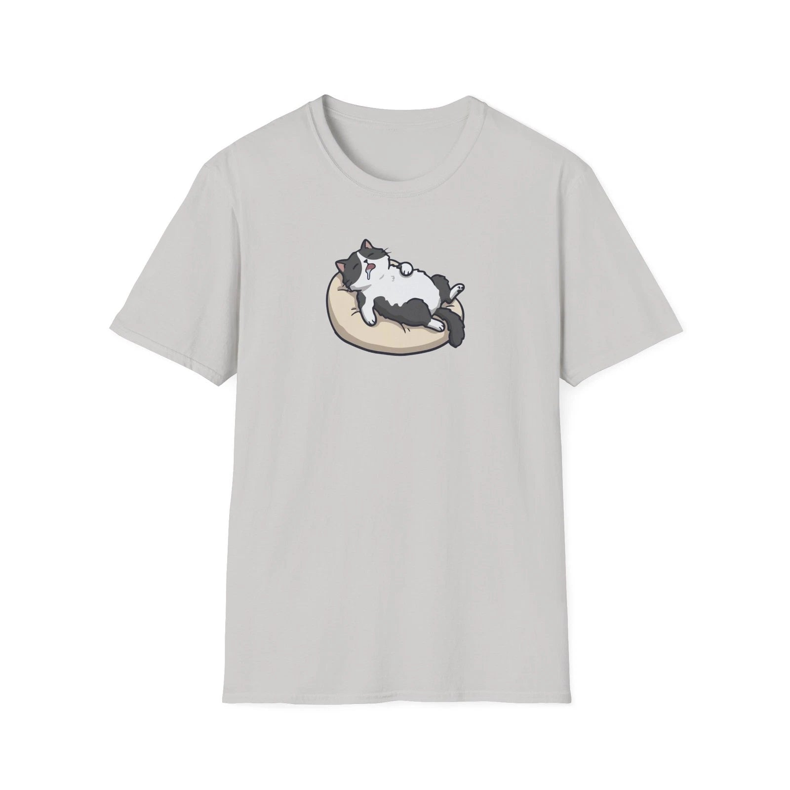 Sleeping Cat Illustration T-Shirt | Kawaii Cat on Pillow