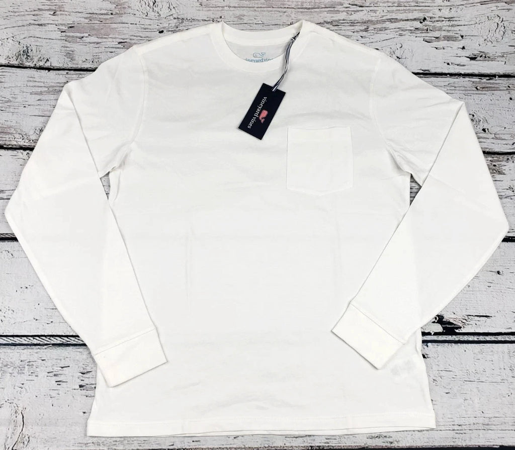 Vineyard Vines Men's Long Sleeve Pocket T-Shirt White Size XXL - NEW