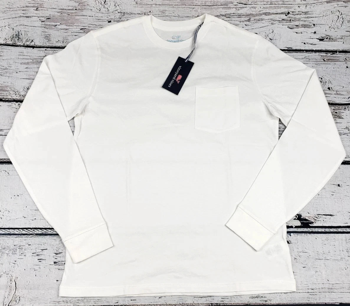 Vineyard Vines Men's Long Sleeve Pocket T-Shirt White Size XXL - NEW