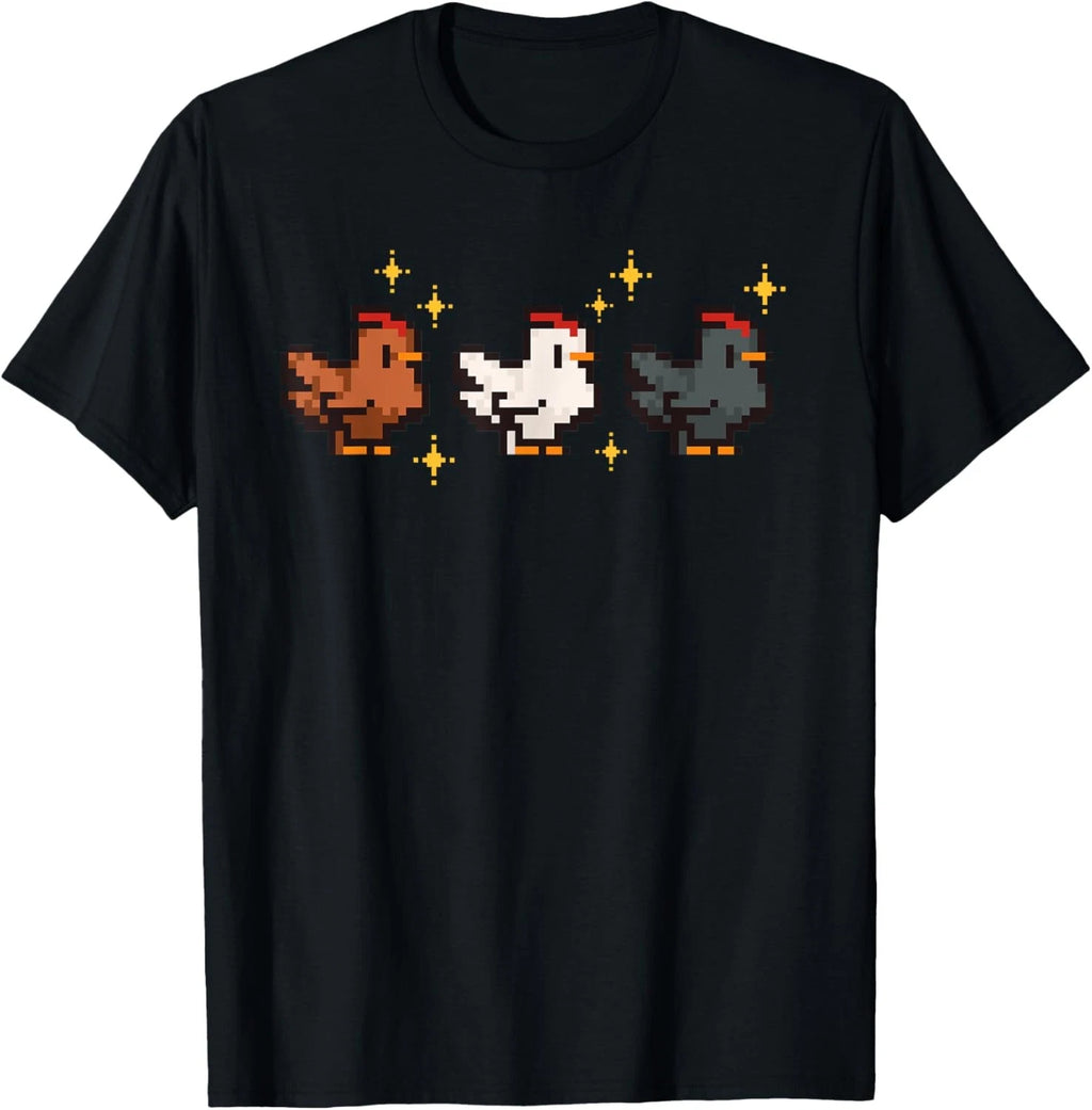 Funny Pixel Chicken Game Meme Farmer Gamer Sweatshirt T-shirt