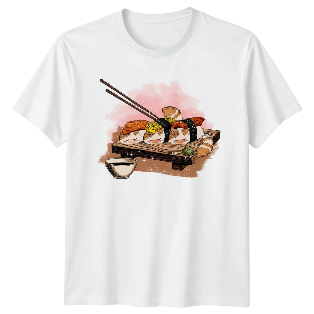 Sushi Cats Kawaii Food T-Shirt Sushi Cats Birthday Gift For Him And Her