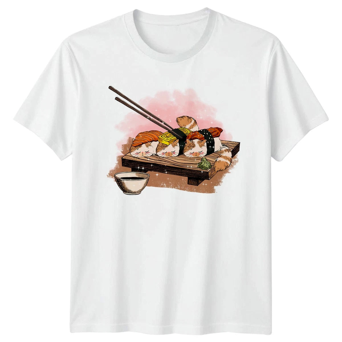Sushi Cats Kawaii Food T-Shirt Sushi Cats Birthday Gift For Him And Her