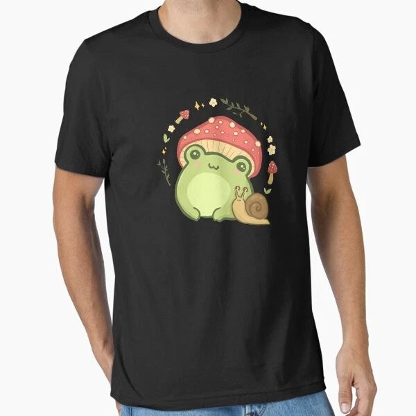 Cute Kawaii Frog with Toadstool Mushroom Hat New Made Australia T-Shirt S-2XL