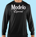 Black T Shirt, Long Sleeve, "Modelo" Beer, Club, Bar Promo, 100% Cotton
