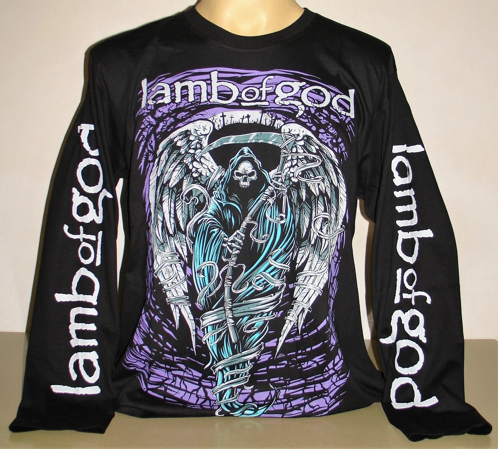 Lamb Of God Reaper Long Sleeve T-Shirt Size S M L XL 2XL 3XL Metal Band XXL XXXL