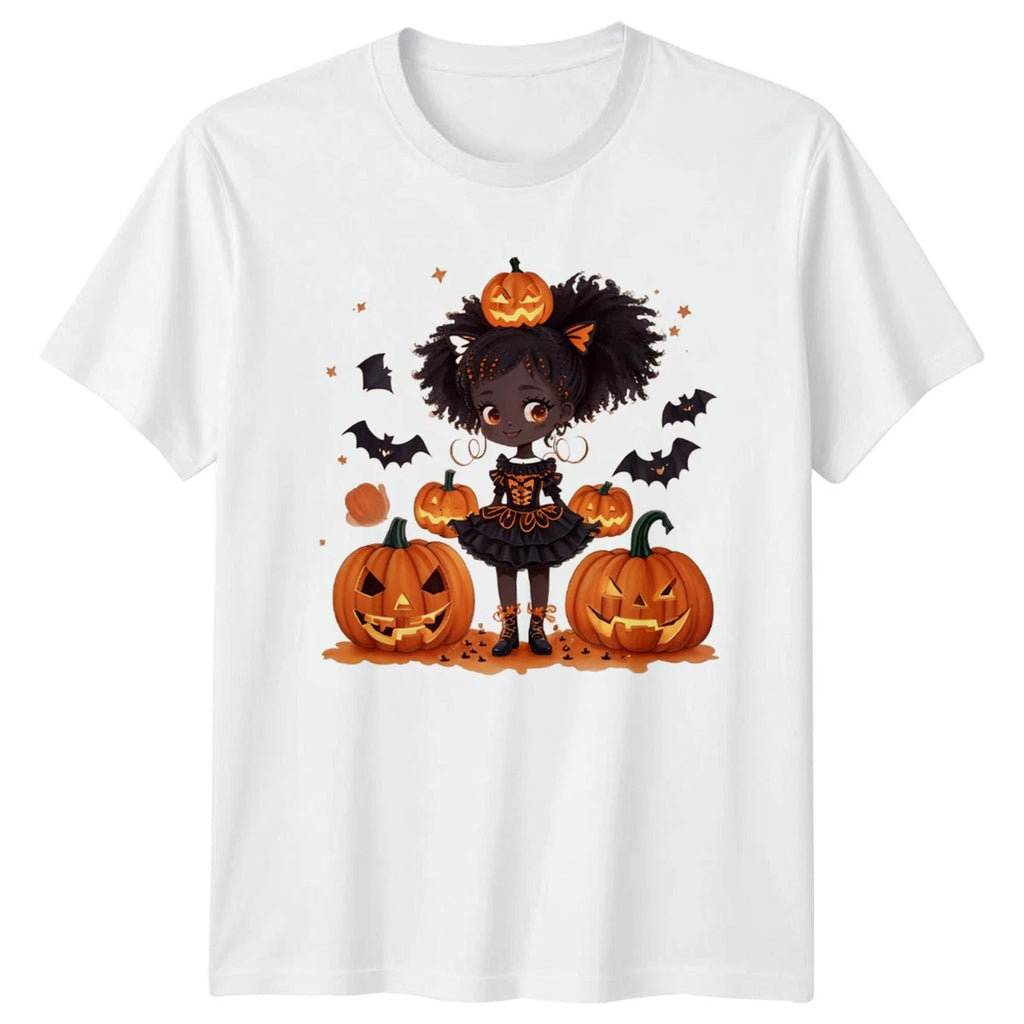 Cute Halloween Pumpkin Girl T-Shirt Kawaii Gothic