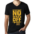Men's Graphic T-Shirt V Neck No Days Off Since 1971 53rd Birthday Anniversary 53