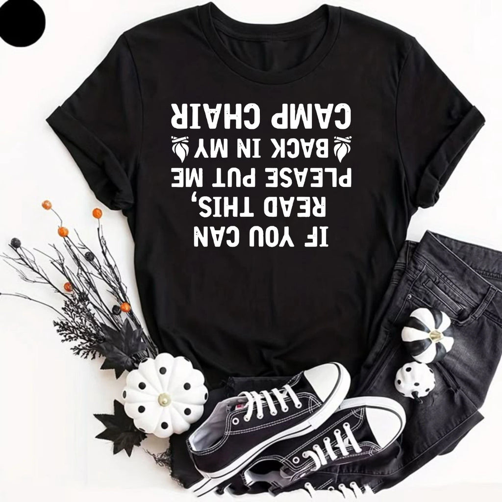 If You Can Read This Joke Mens T-Shirt Funny Camping Tee Gifts Lazy Shirt Adults
