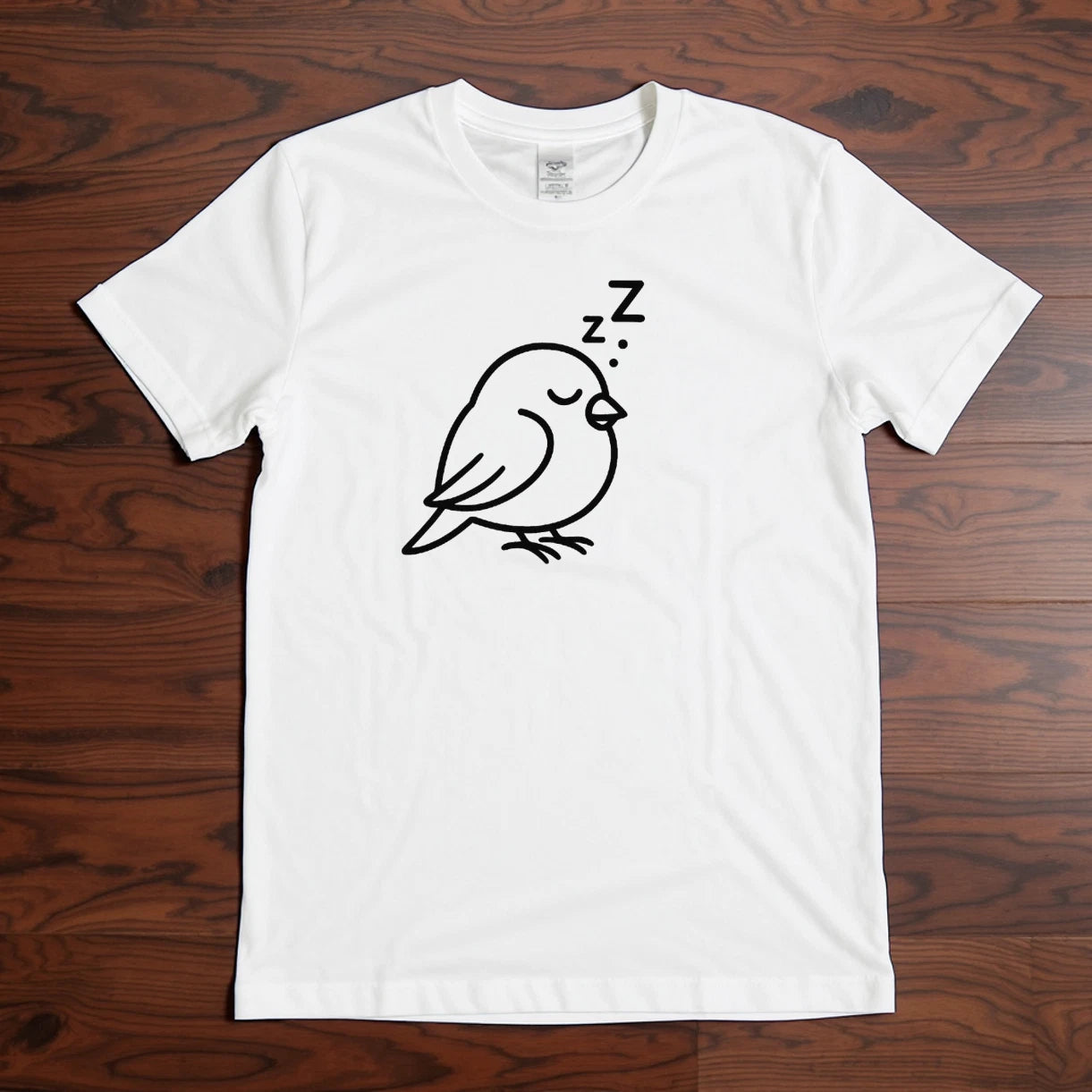 Cute Sleeping Bird T-Shirt | Minimalist Animal Graphic Tee | Funny Kawaii Nap