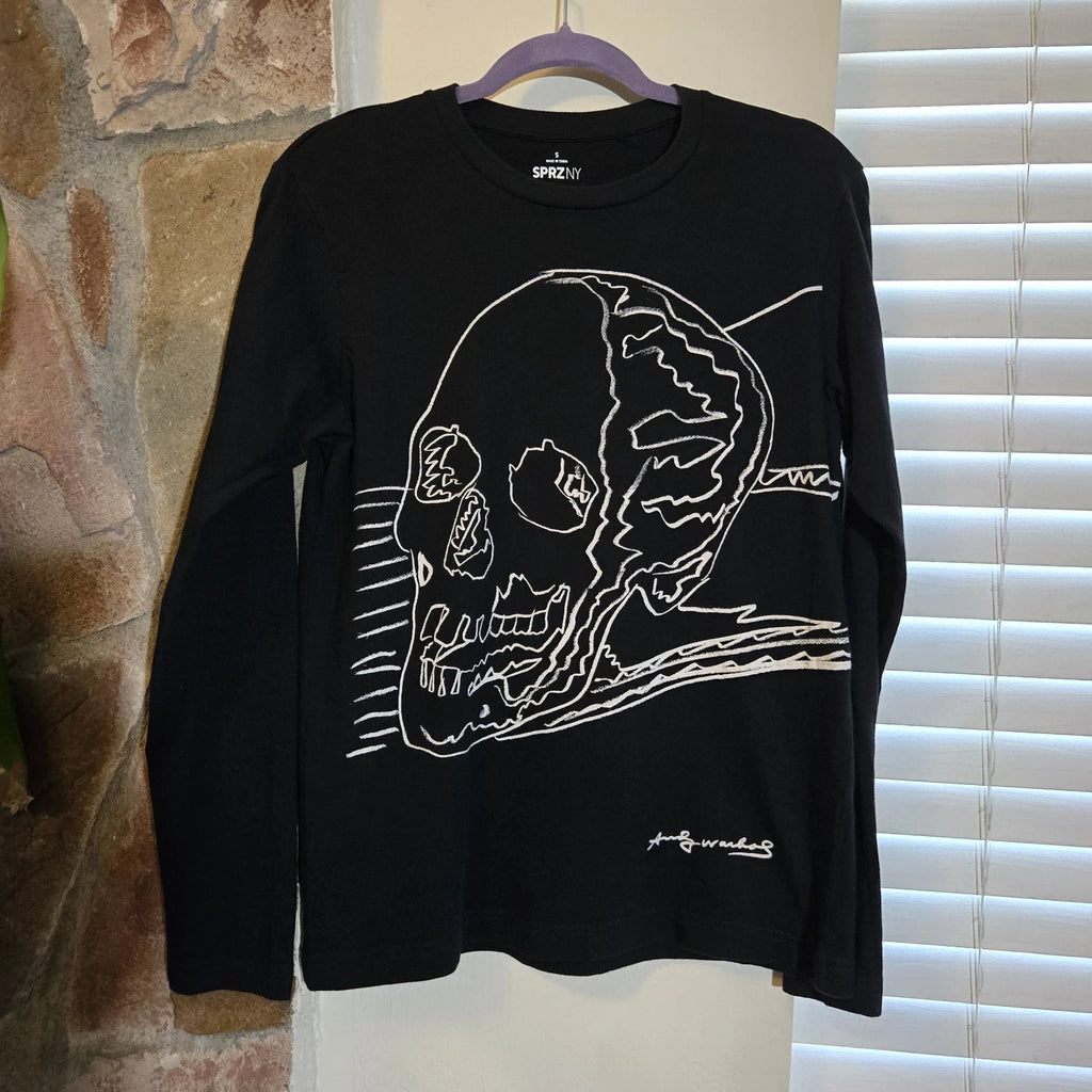 Rare Sprz NY Andy Warhol Skull long sleeve tee