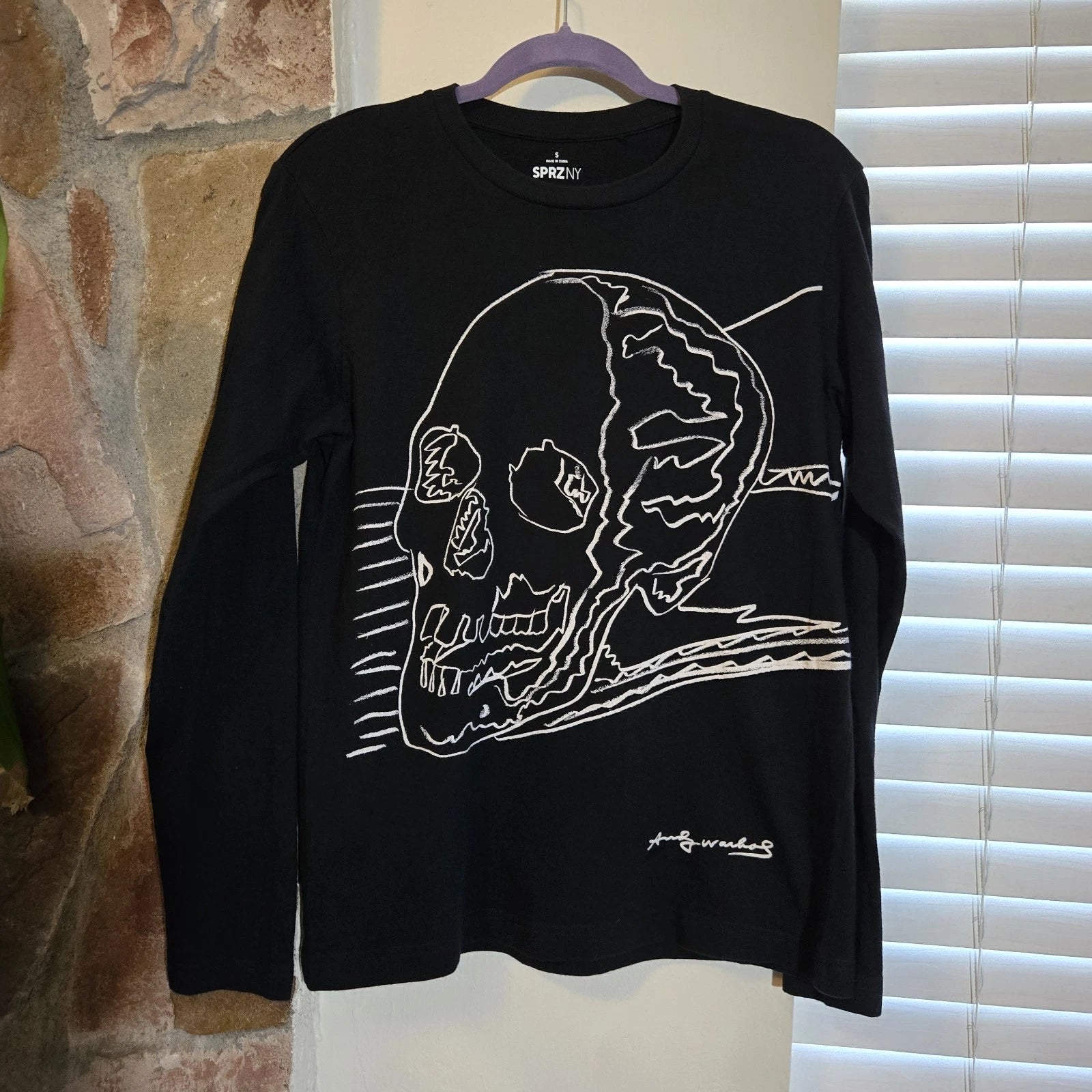 Rare Sprz NY Andy Warhol Skull long sleeve tee