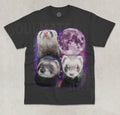 Three Ferrets Moon T-Shirt Funny Cute Animal Moon Meme Graphic Unisex Shirt
