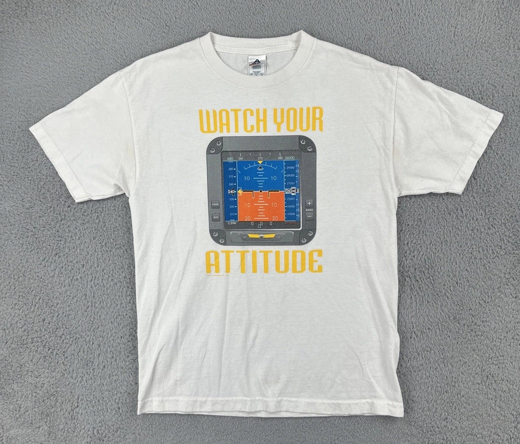 Vintage Alstyle Y2K Large White T Shirt Attitude Meter Funny Comedy Humor Tee