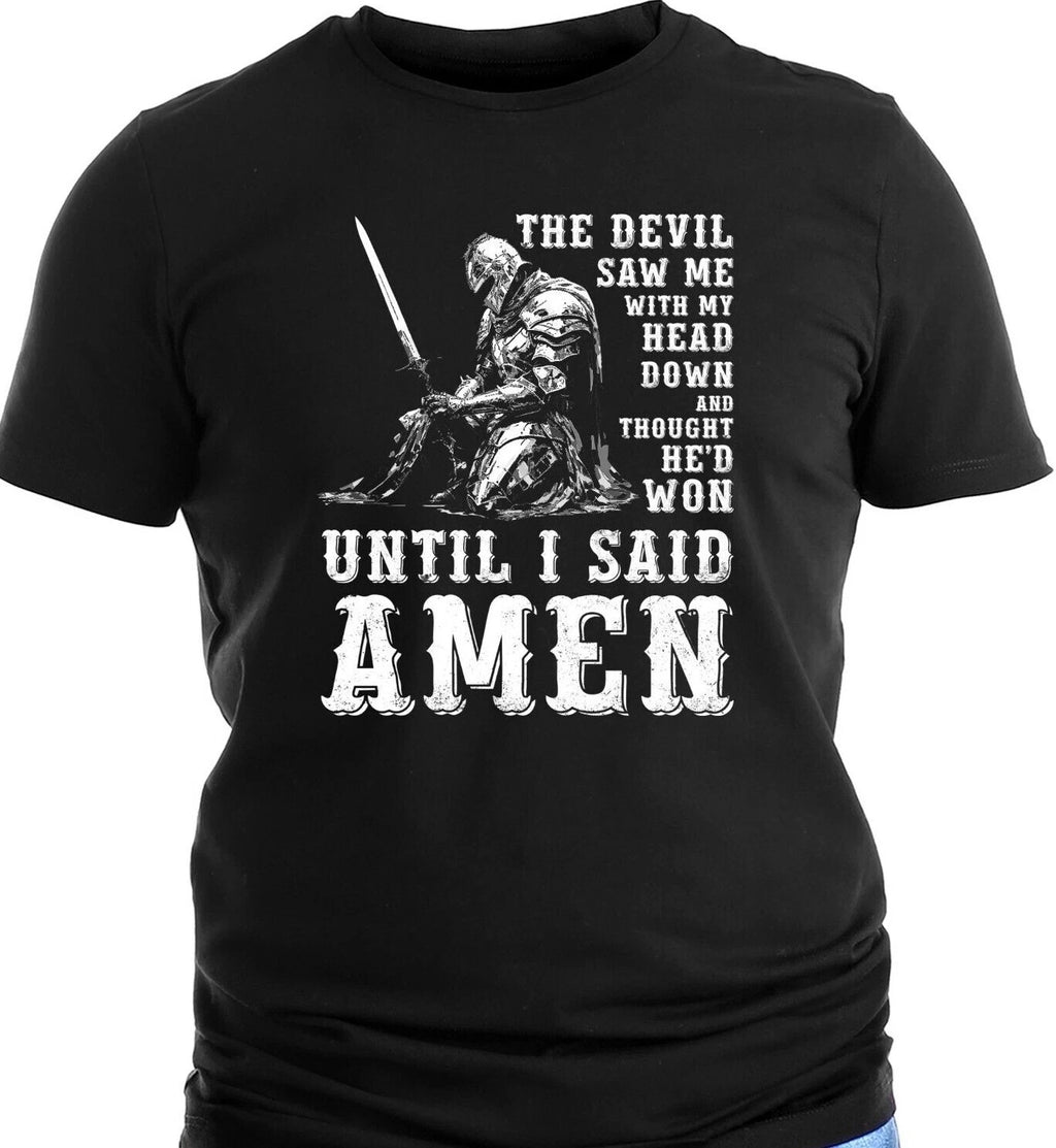 The Devil Saw Me With My Head Down And Thought He'd Won Men's Christian T-shirt