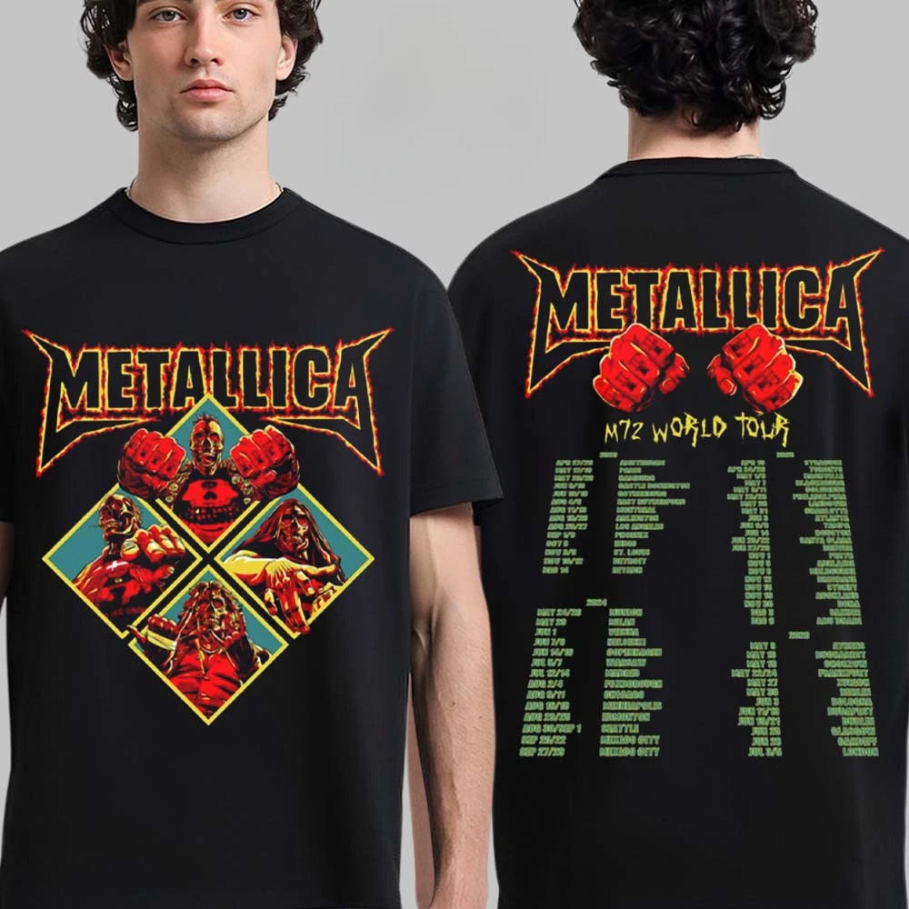 New!! Metal 1ica Rock Band Skeleton Diamond T-Shirt Reprint