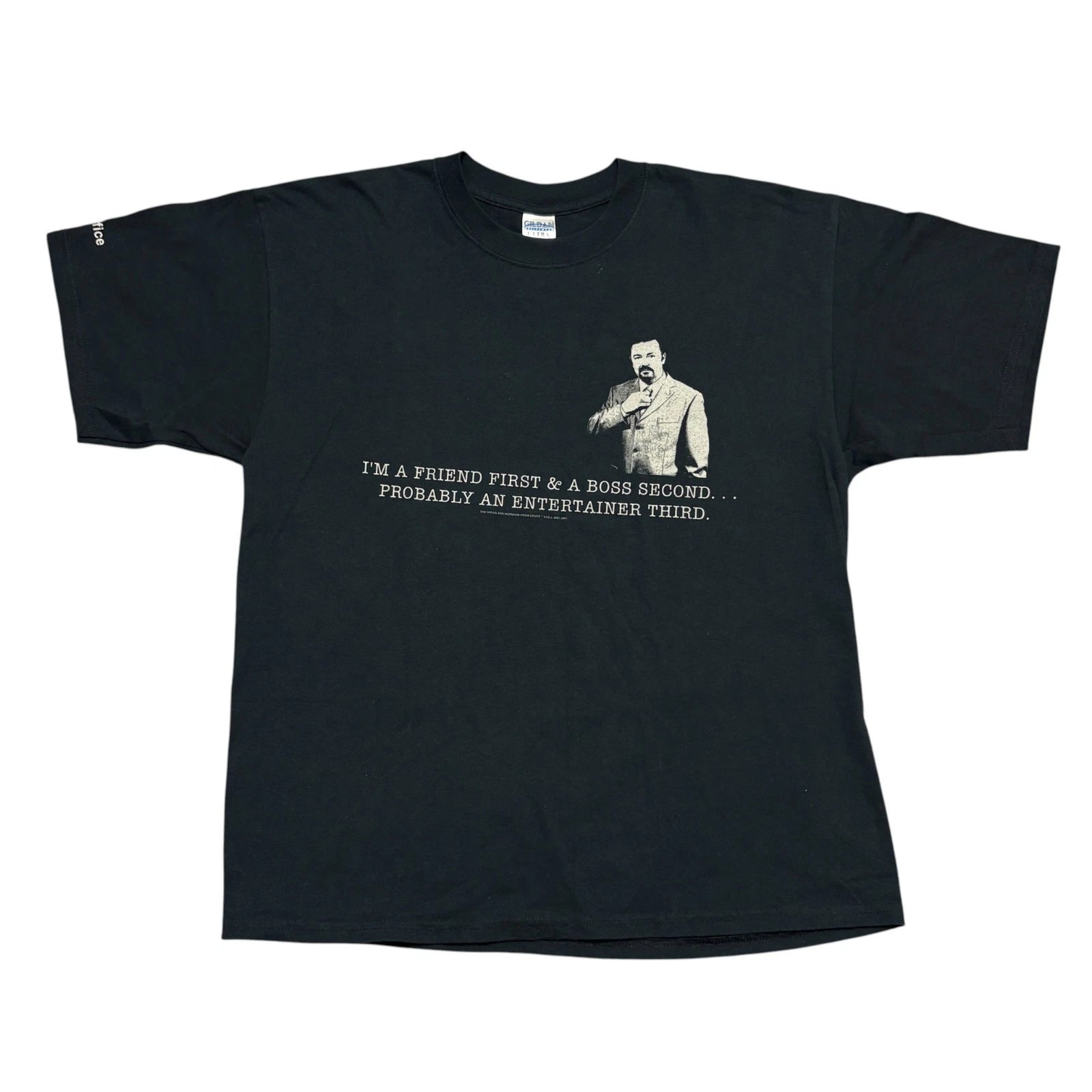 Vintage The Office Shirt XL Black Y2K Tv Show Humor Comedy Ricky Gervais Quote