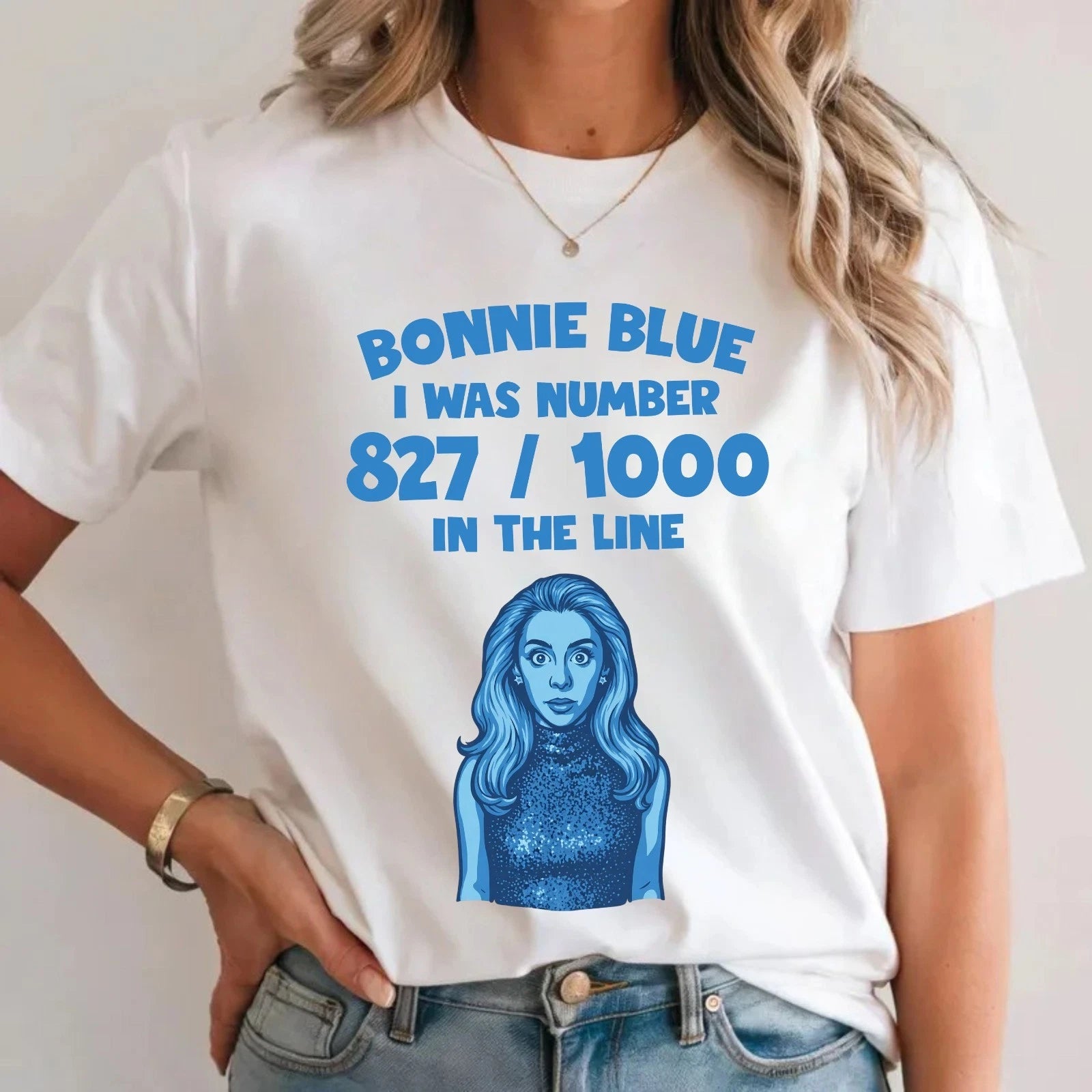 Bonnie Blue Meme Quote T-Shirt Funny Viral British Joke Humorous Gift Tee Top