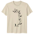 Nature Inspired Botanical Art Minimalist Womens T-Shirt Boho Floral
