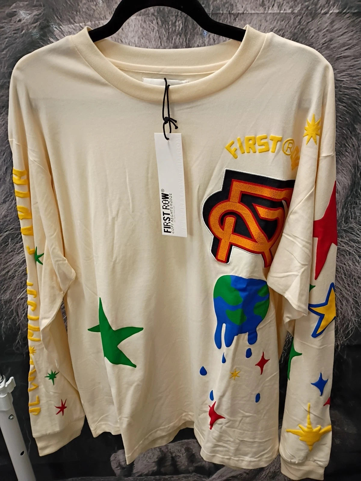 First Row Cream Long Sleeve Out Of This World Shirt Men's Size XL