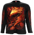 SPIRAL DIRECT PHOENIX ARISEN Long Sleeve T-Shirt/Tattoo/Bird/Yin Yang/Fire/Top