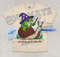 Off To Cause A Kerfuffle T-Shirt Funny Wizard Frog On Snail Meme Graphic Shirt
