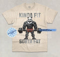 Kinda Fit Sorta Fat T-Shirt Funny Meme Panda Joke Workout Graphic Unisex Shirt