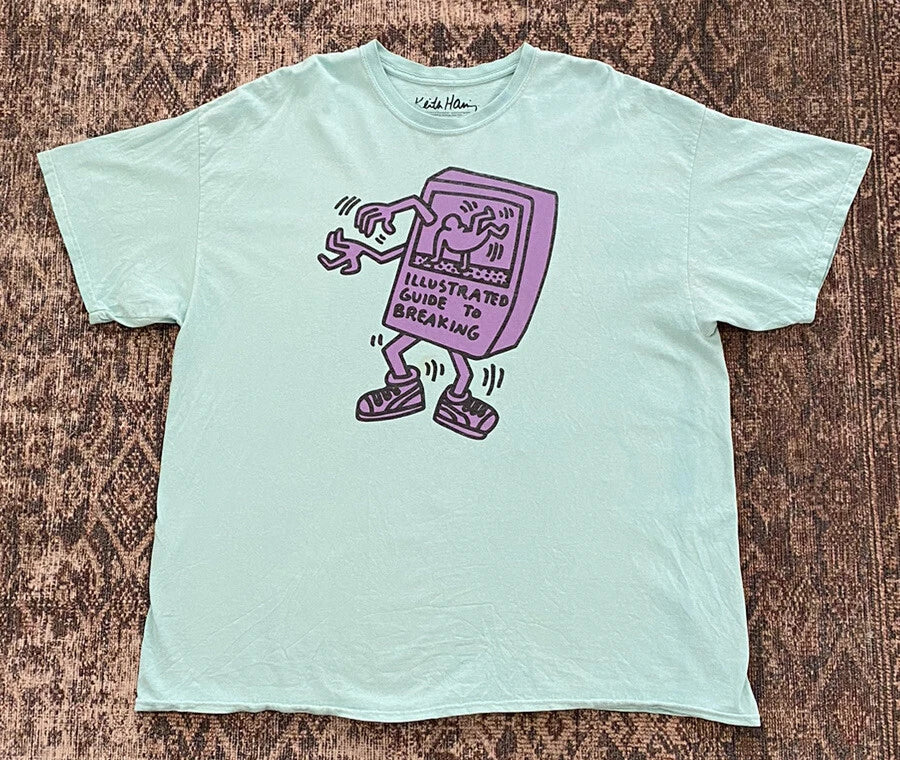 Keith Haring T Shirt Illustrated Guide To Breaking 2XL Pop Art Break Dance