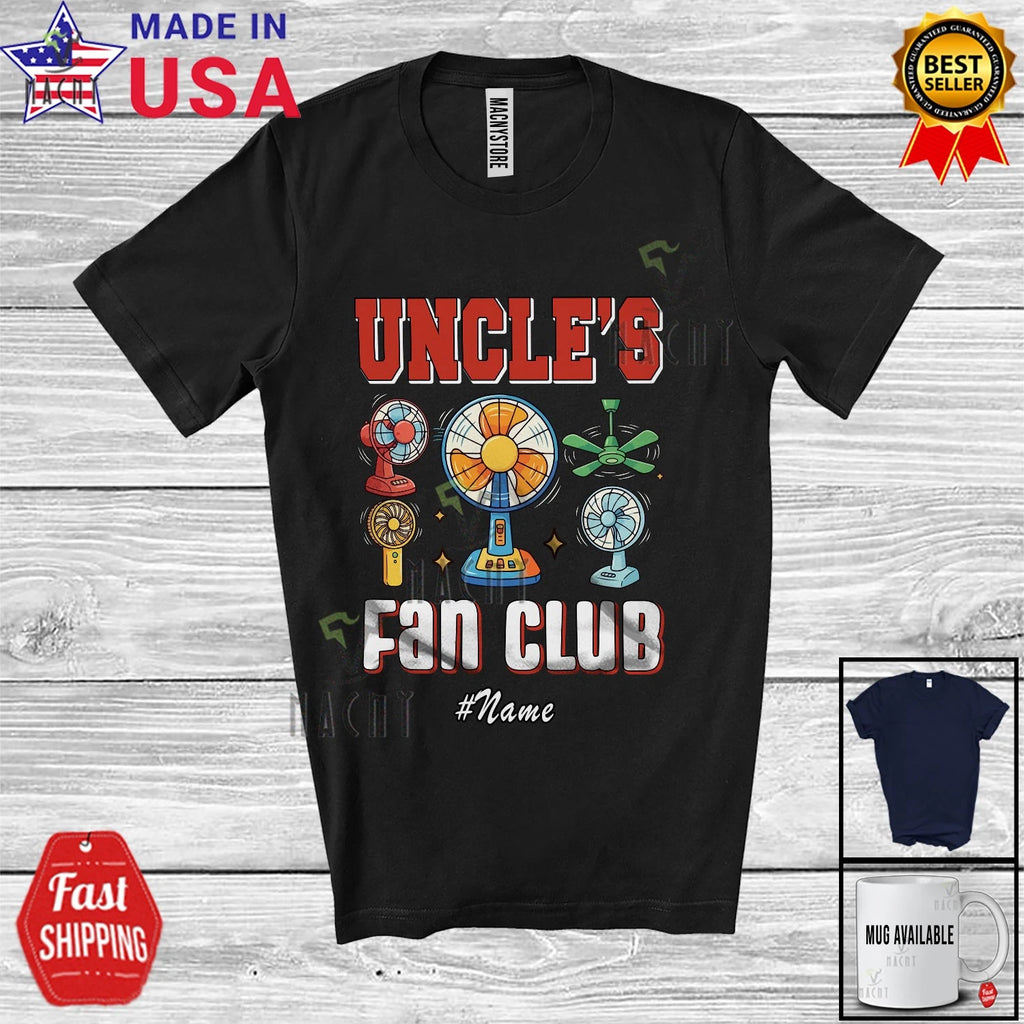 Custom Name Uncle's Fan; Father's Day Electrician Dad Jokes Family Group T-Shirt